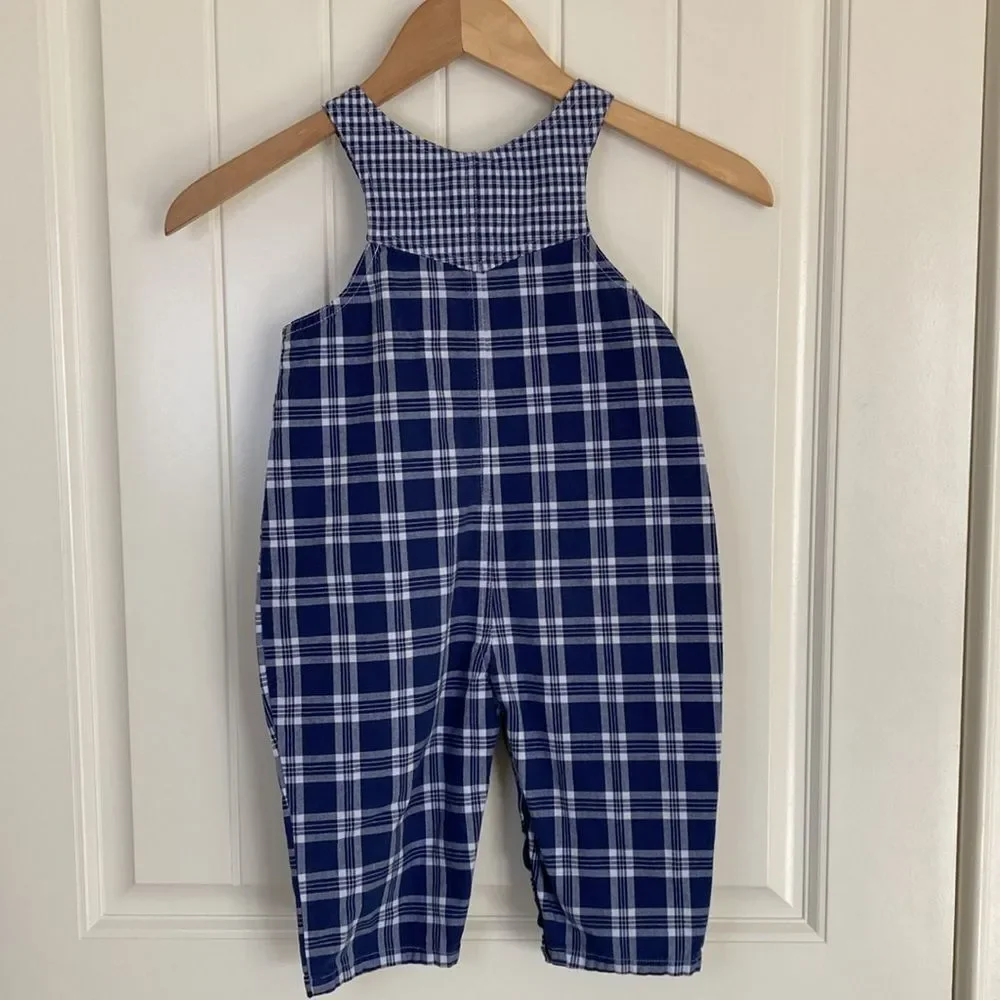 Baby Gap Overalls Baby Size 18-24 M Blue‎ White Multi Print